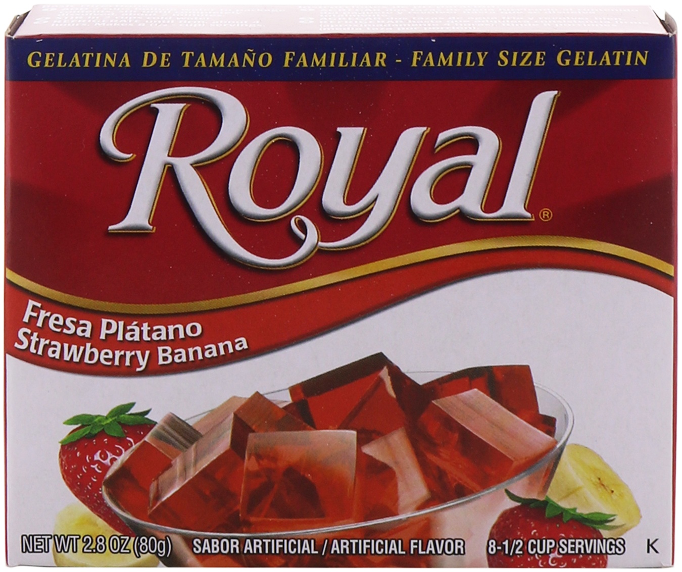 slide 1 of 1, Royal Strawberry Banana Gelatin, 2.8 oz
