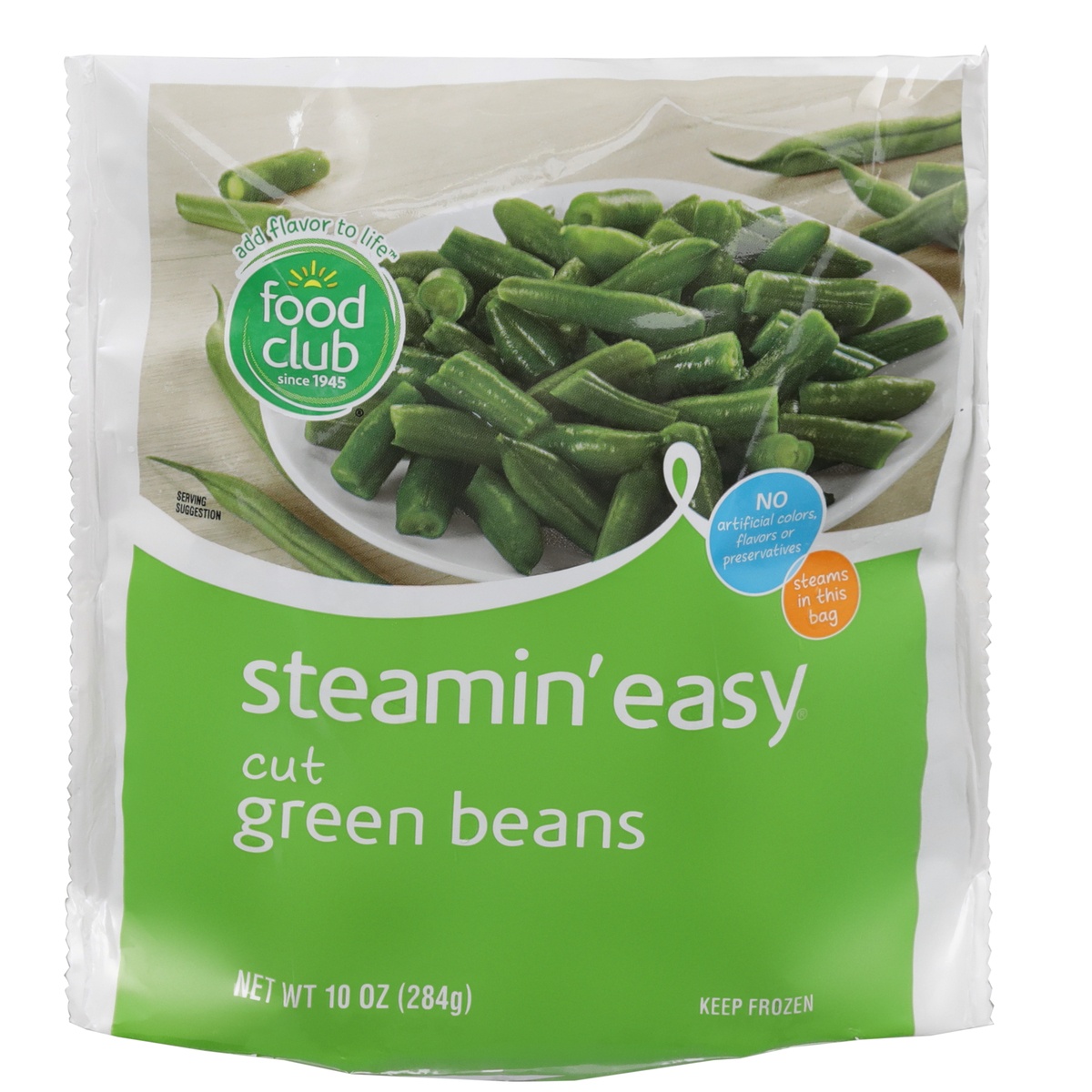 slide 1 of 1, Food Club Steamin' Easy, Cut Green Beans, 10 oz