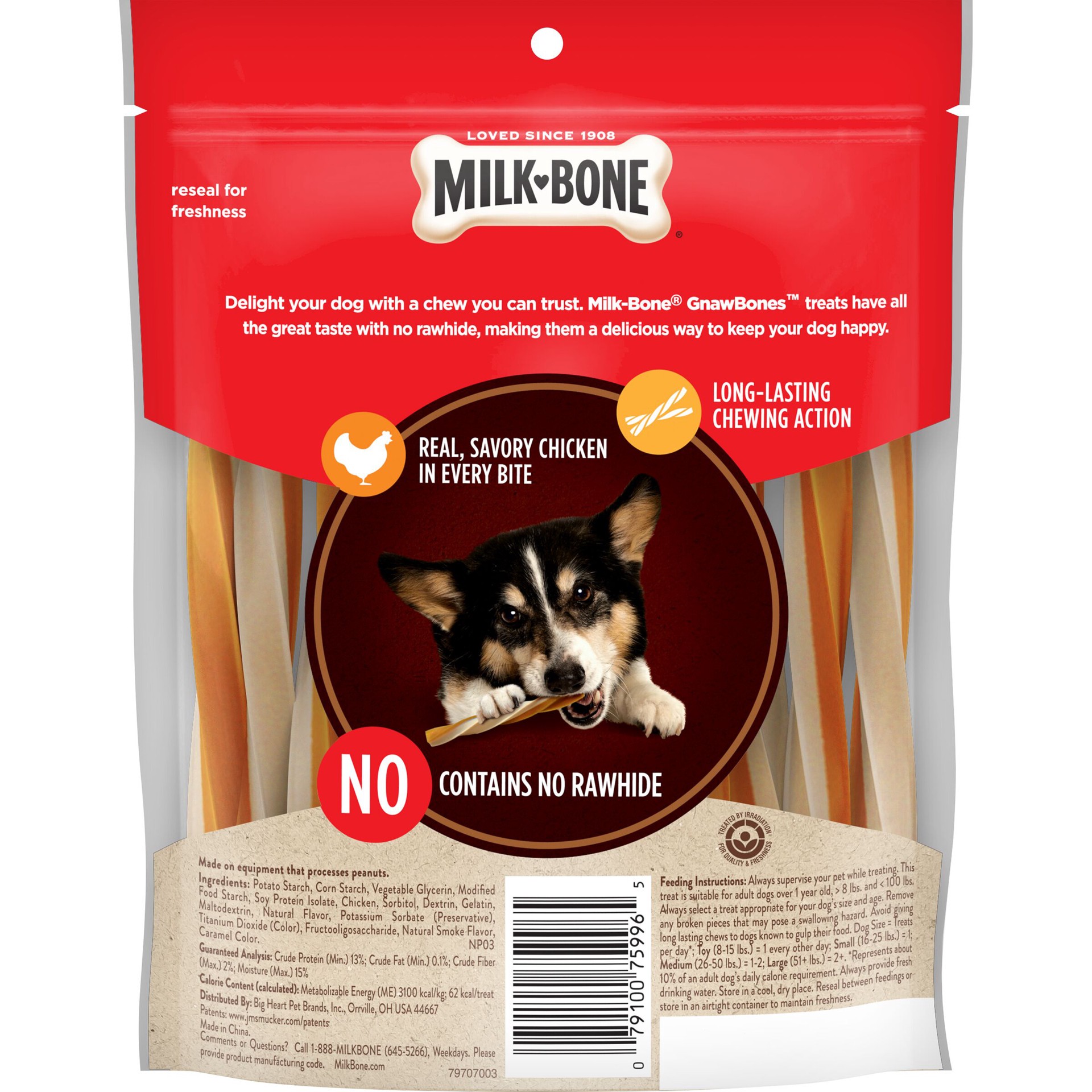 slide 3 of 5, Milk-Bone GnawBones Chicken Sticks, Rawhide-Free, 7.2 Ounces, 7.2 oz