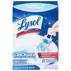 Lysol Click Gel Automatic Toilet Bowl Cleaner, 6ct, Atlantic Fresh Scent