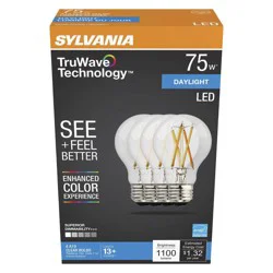 Sylvania TruWave A19 75-Watt Clear LED Light Bulbs - Daylight