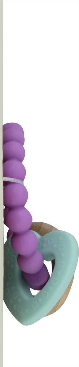 slide 3 of 9, Nuby 3m+ Natural Wood + Silicone Teething Ring 1 ea, 1 ct