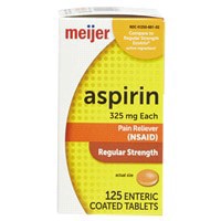 slide 15 of 29, Meijer Enteric Coated Aspirin, 325 mg, 125 ct