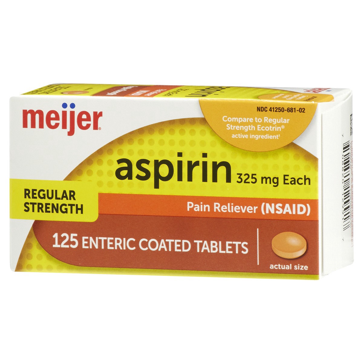 slide 22 of 29, Meijer Enteric Coated Aspirin, 325 mg, 125 ct