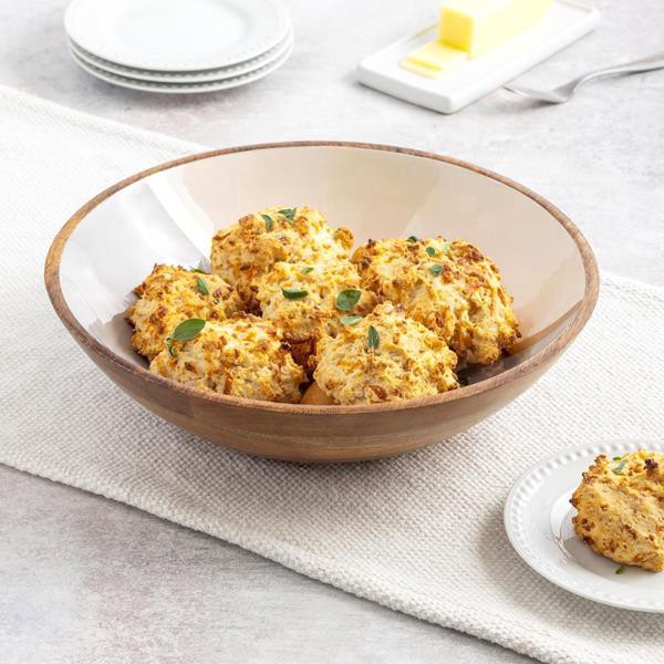 slide 1 of 1, Hy-Vee Seasons 12 In. Enameled Wood Serving Bowl, 1 ct