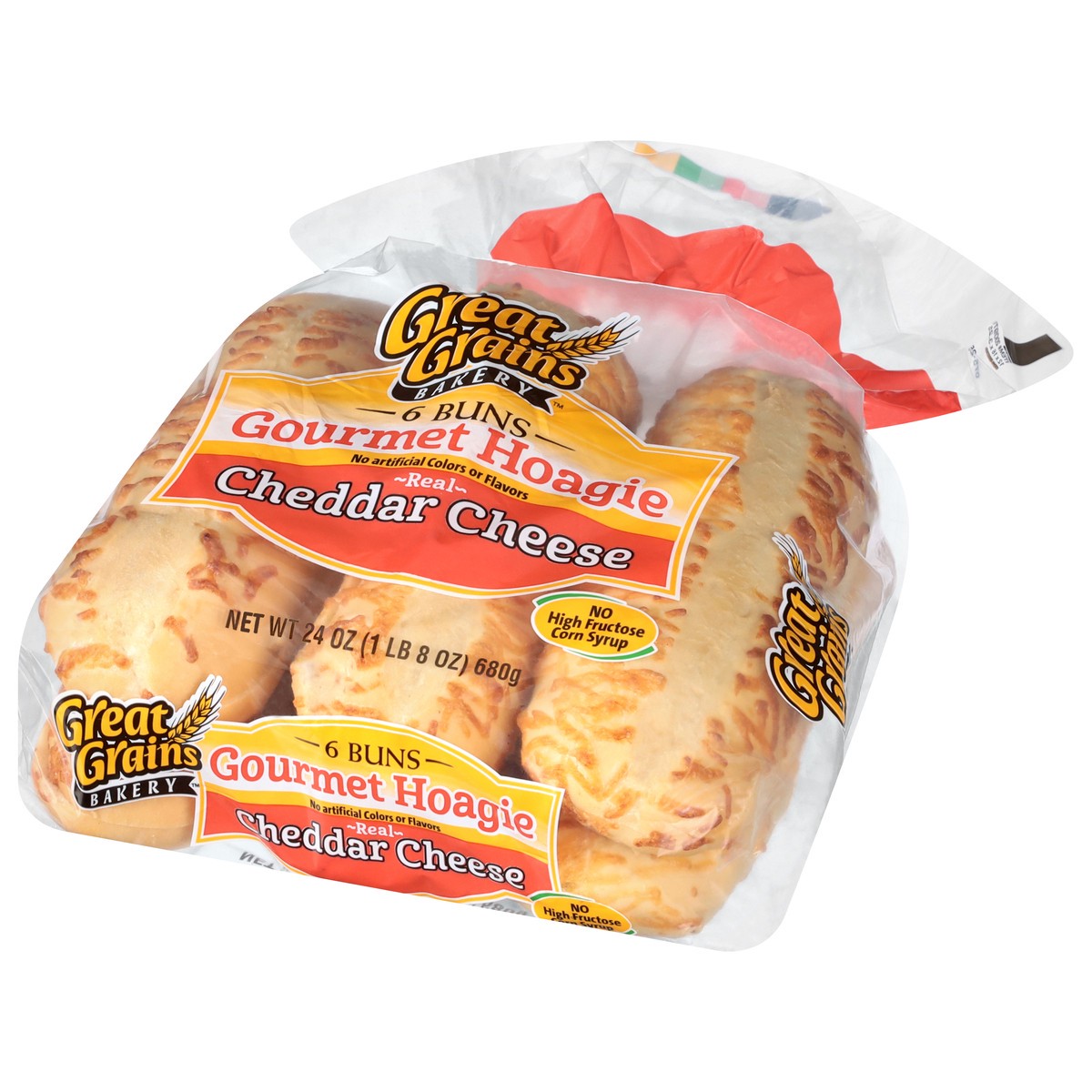 slide 4 of 4, Great Grains Rustic Hoagie Cheddar Cheese Buns, 27 oz