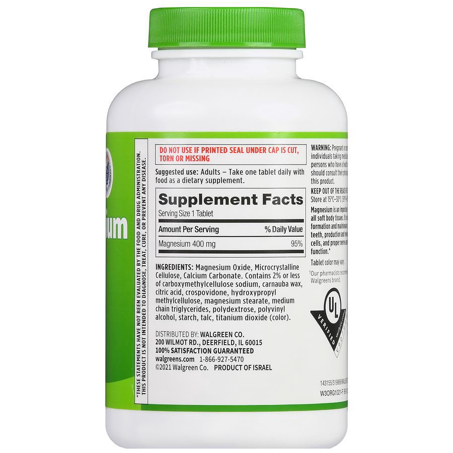 slide 2 of 5, Walgreens Magnesium 400 mg, 250 ct