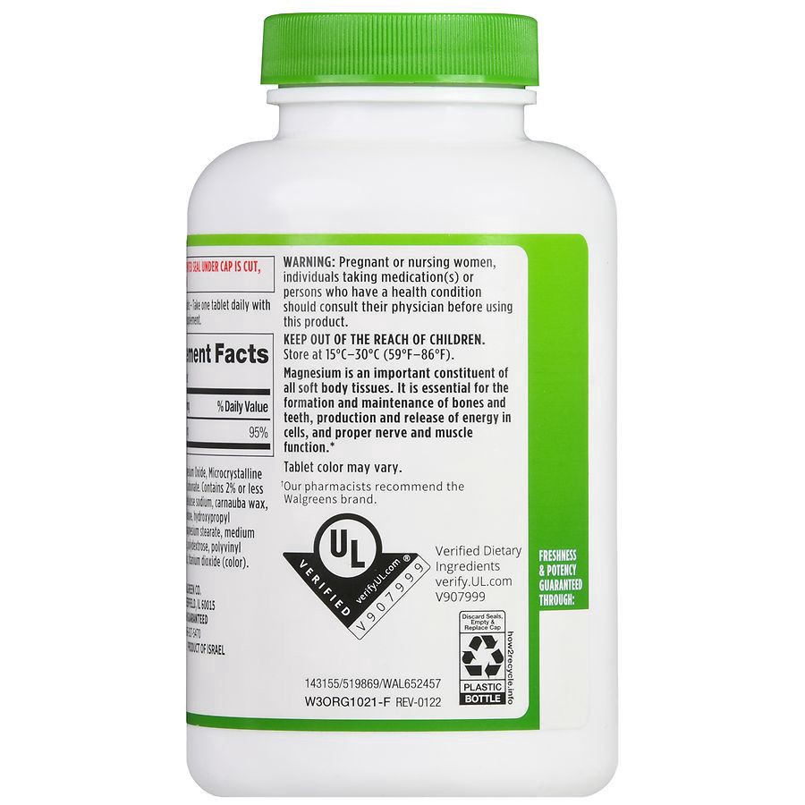 slide 3 of 5, Walgreens Magnesium 400 mg, 250 ct