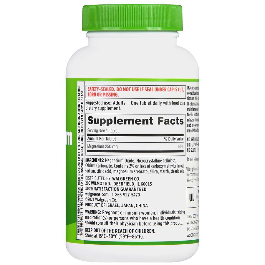 slide 2 of 5, Walgreens Magnesium 250mg, 300 ct
