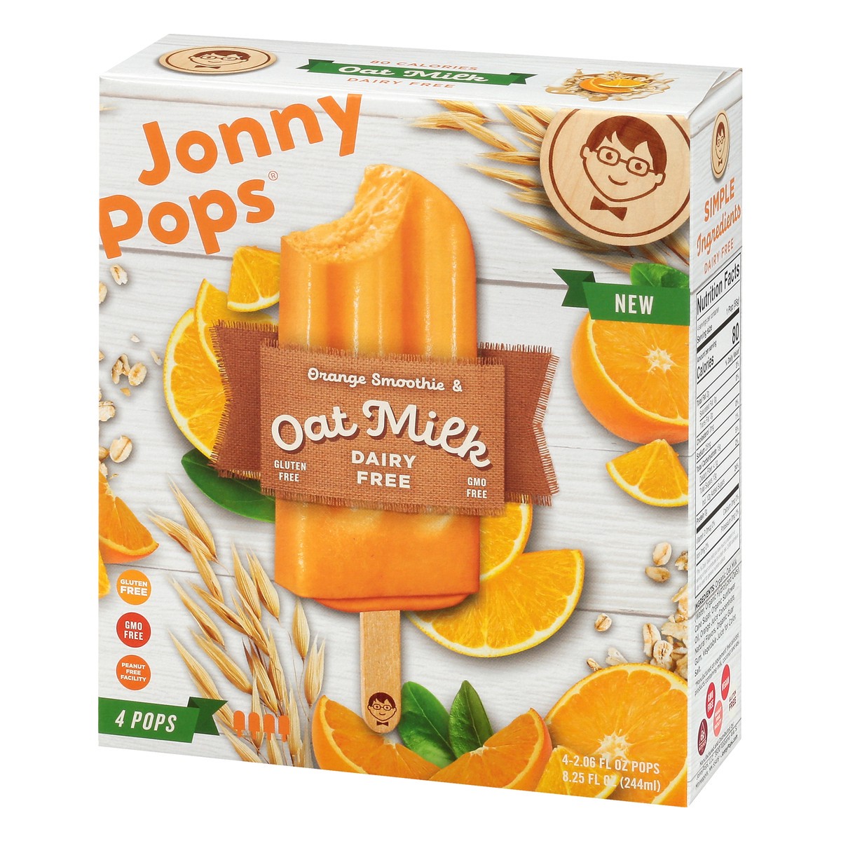 slide 3 of 9, Jonny Pops Orange Oat Milk Bar 4Ct, 4 ct