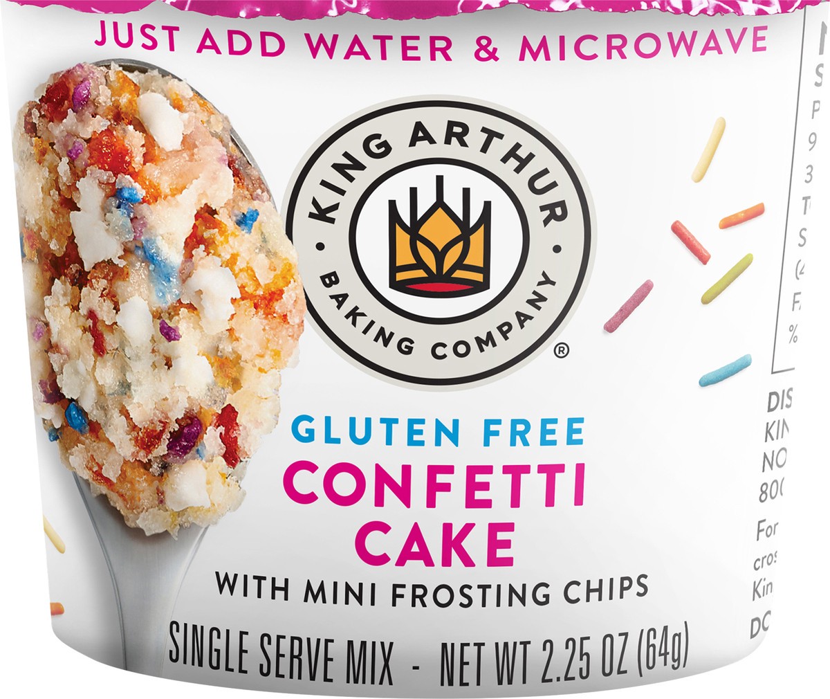 slide 3 of 8, King Arthur Gluten Free Confetti Cake Single Serve Cup, 2.25 oz