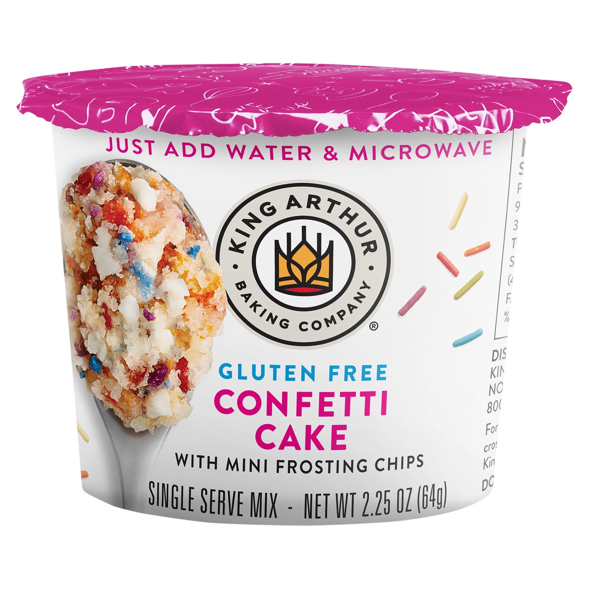 slide 7 of 8, King Arthur Gluten Free Confetti Cake Single Serve Cup, 2.25 oz