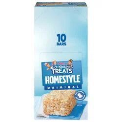 Rice Krispies Treats Homestyle Crispy Marshmallow Squares, Kids Snacks, Lunch Snacks, Original, 16.2oz Box, 10 Bars