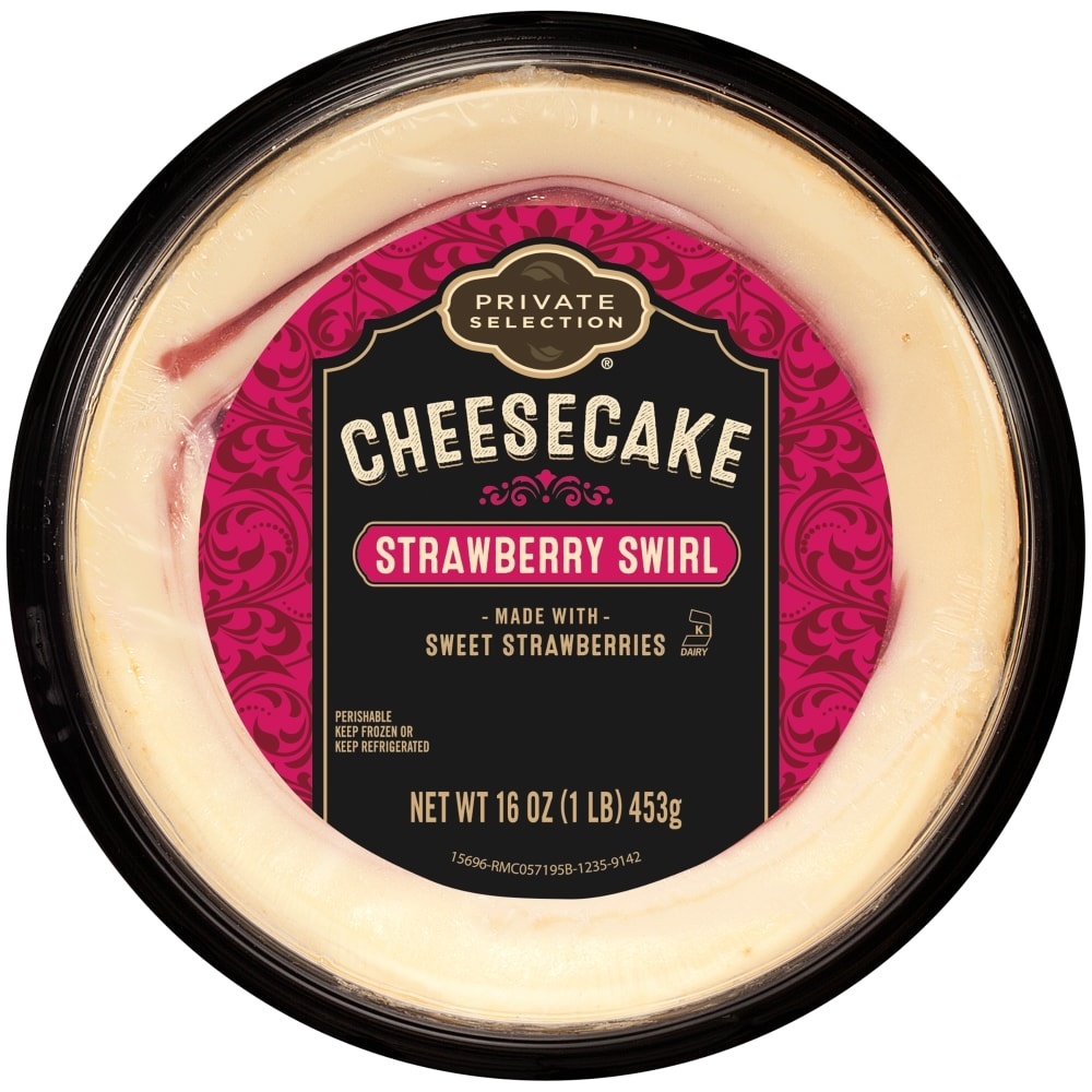 slide 1 of 1, Private Selection Strawberry Swirl Creamstyle Cheesecake, 16 oz