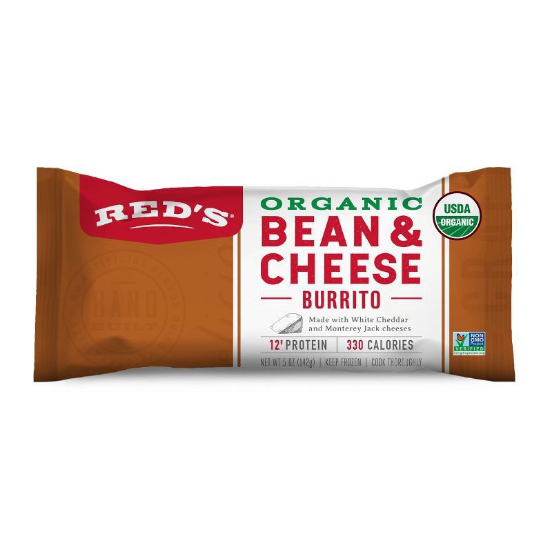 slide 1 of 9, Red's All Natural Red's Frozen Organic Bean Rice & Cheese Burrito - 5oz, 5 oz