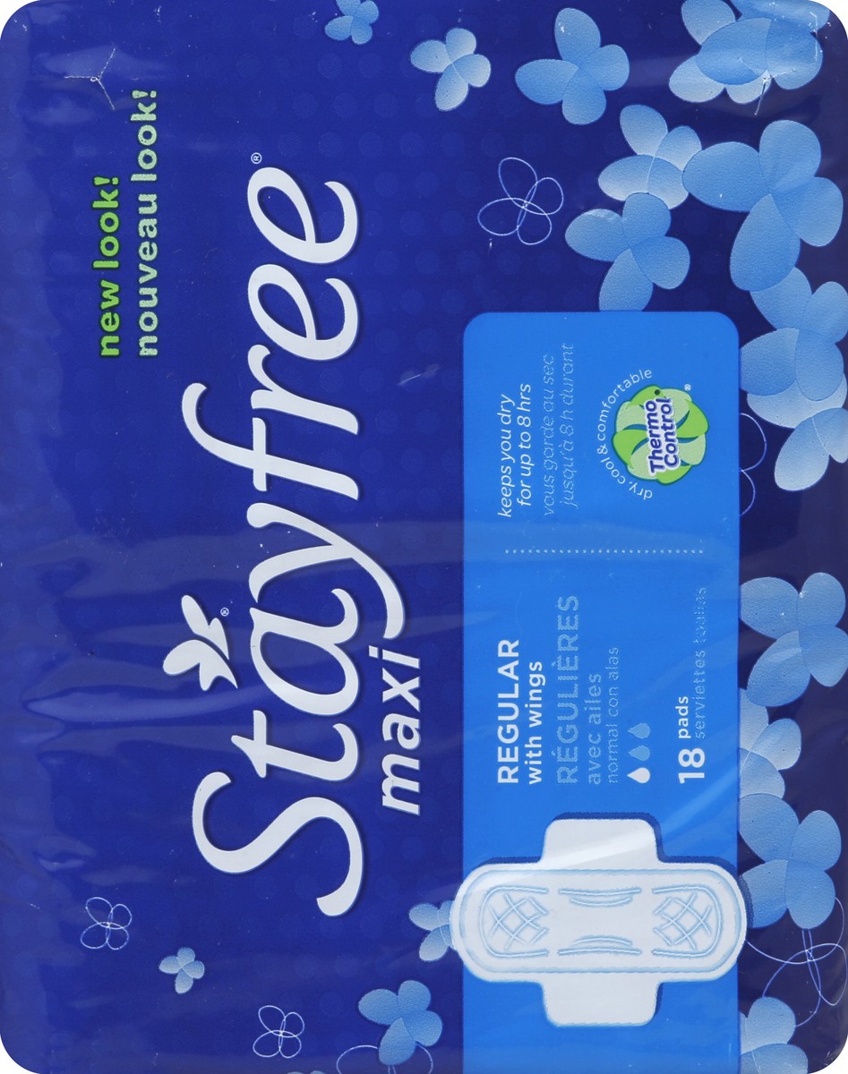 slide 2 of 6, Stayfree Maxi Pads 18 ea, 18 ct