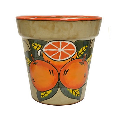 slide 1 of 1, Blue Orange Pottery Small Orange Citrus Planter, 1 ct