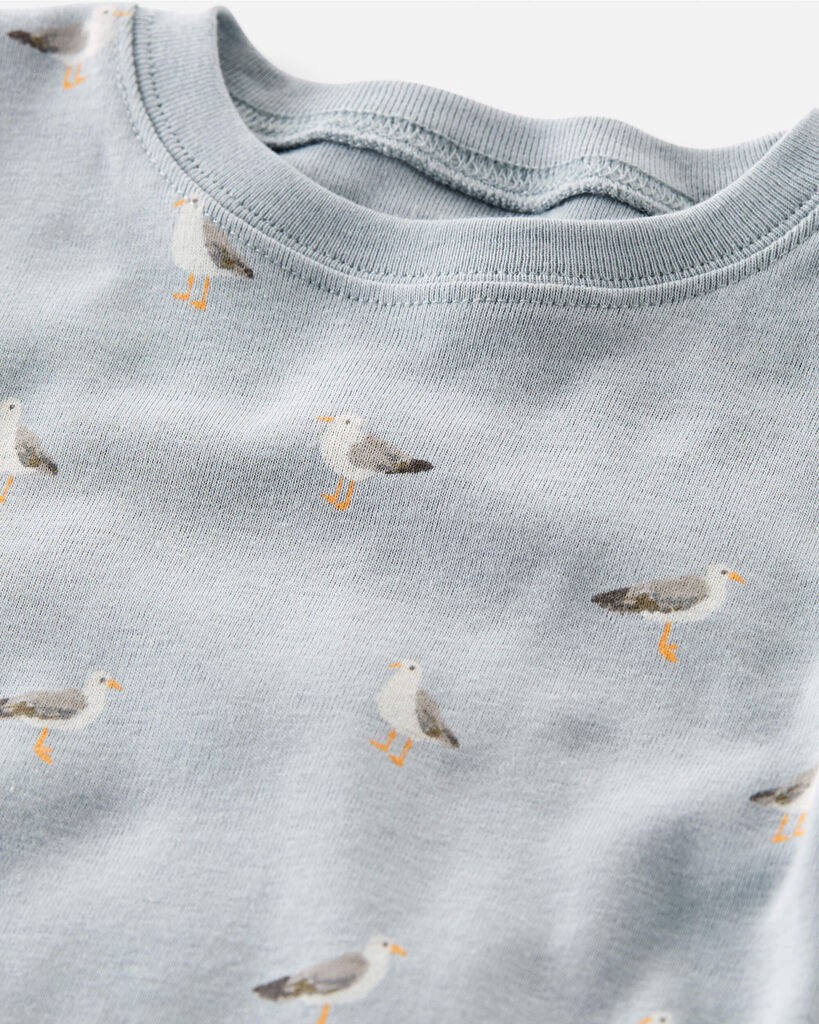 slide 3 of 4, Littleplanet Toddler Organic Cotton Pajamas Set Beach Seagull Print 5T, 1 ct