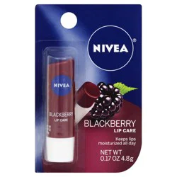 Nivea Blackberry Flavored Tinted Lip Balm Stick, 0.17 oz