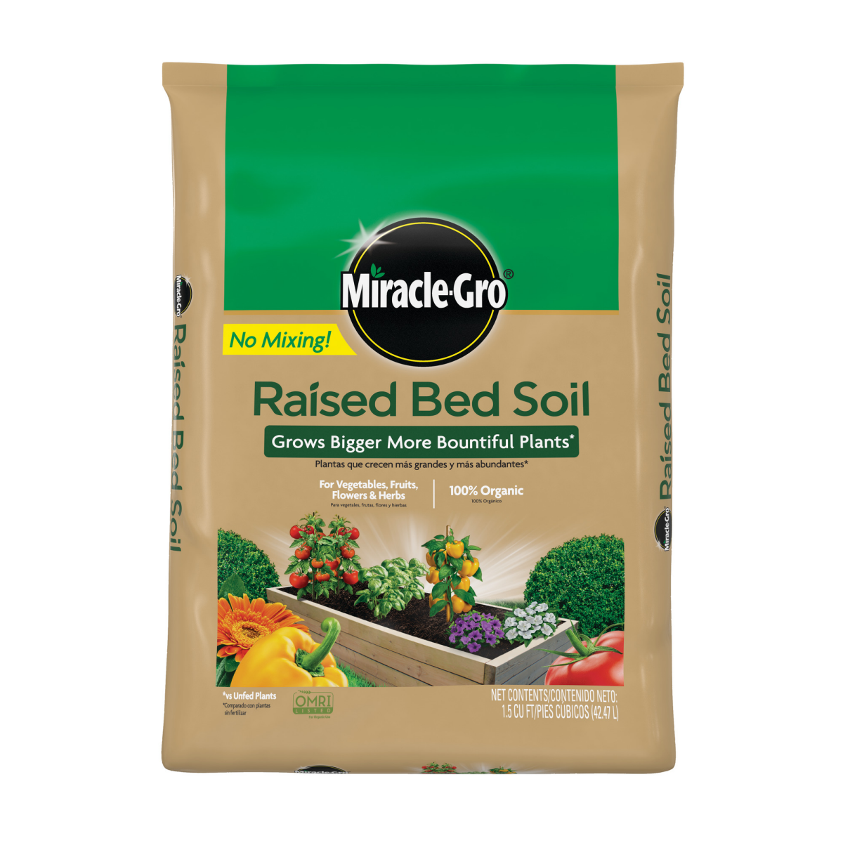 slide 1 of 21, Miracle-Gro Raised Bed Soil, 1 ct