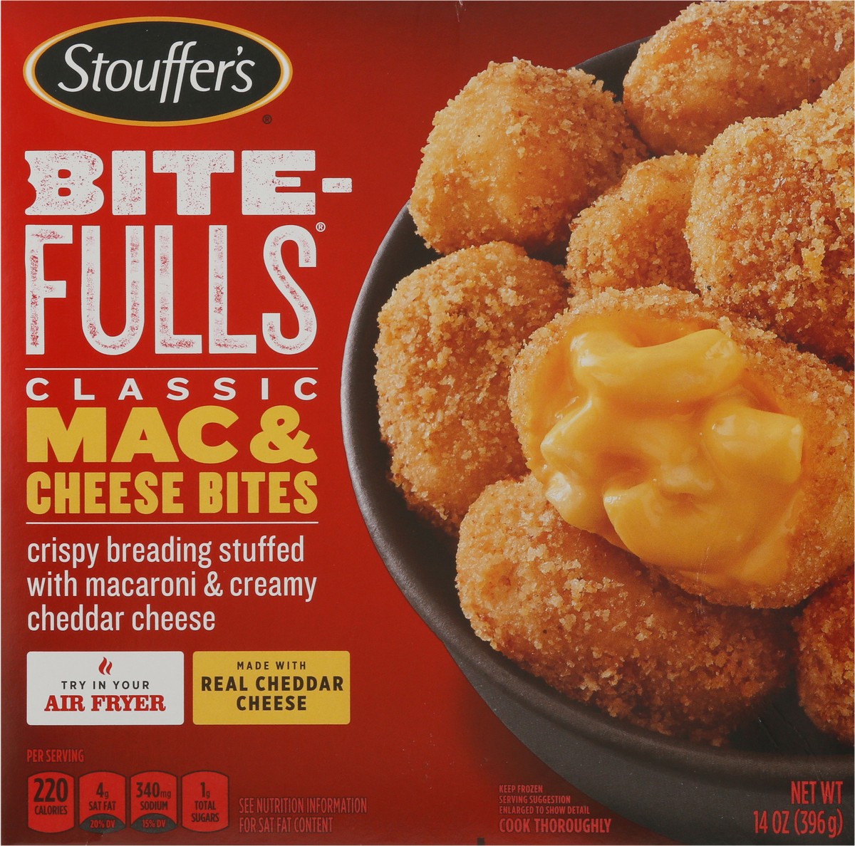 slide 5 of 9, Stouffer's Mac & Cheese Bites Frozen Appetizer, 14 oz