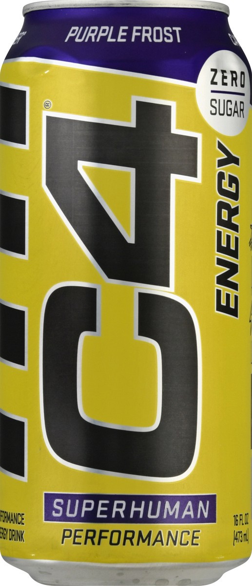 slide 4 of 12, C4 Energy, C4 Energy - Yellow Can, Carbonated, Grape Frost, 16 oz