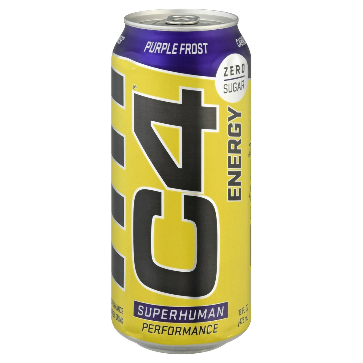slide 1 of 12, C4 Energy, C4 Energy - Yellow Can, Carbonated, Grape Frost, 16 oz