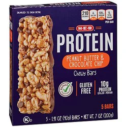 H-E-B Select Ingredients Protein Peanut Butter & Chocolate Chewy Bars