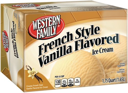 slide 1 of 1, Western Family French Vanilla Ice Cream, 56 oz