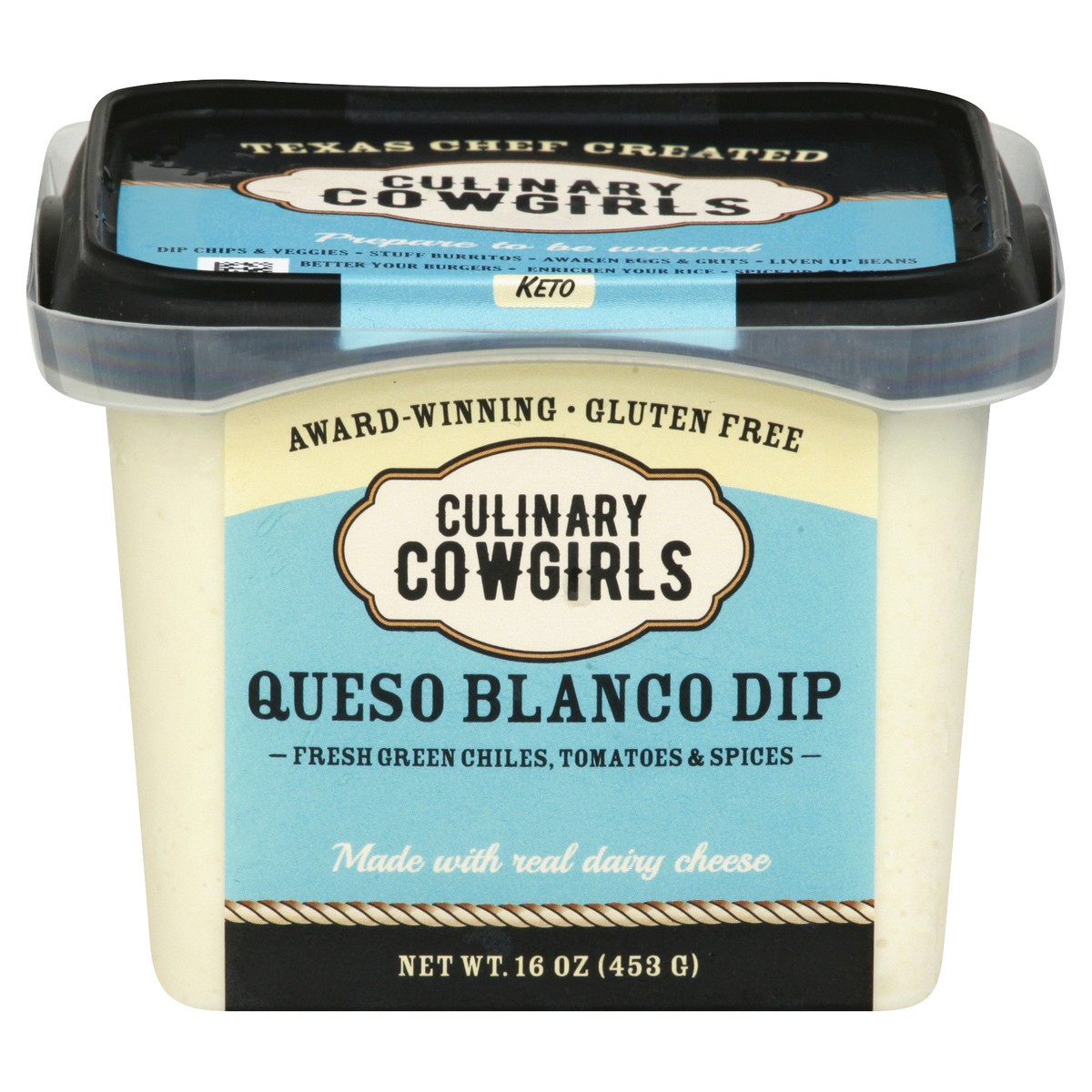 slide 1 of 1, Culinary Cowgirls Queso Blanco Dip, 16 oz