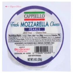 Cappiello Pearls Fresh Mozzarella Cheese 8 oz