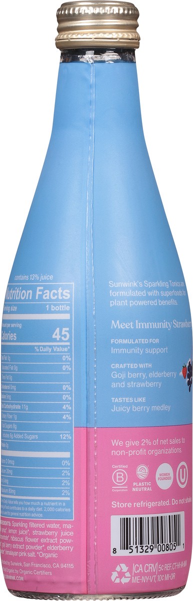 slide 4 of 13, Sunwink Immunity Strawberry Sparkling Tonic 12 fl oz, 12 fl oz