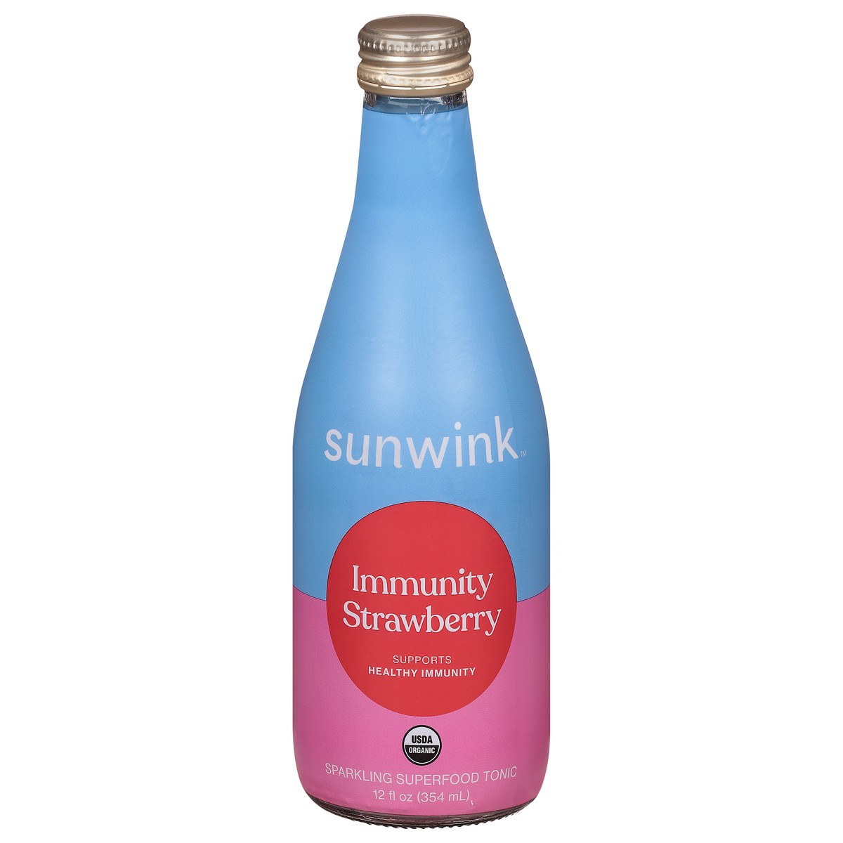 slide 1 of 13, Sunwink Immunity Strawberry Sparkling Tonic 12 fl oz, 12 fl oz