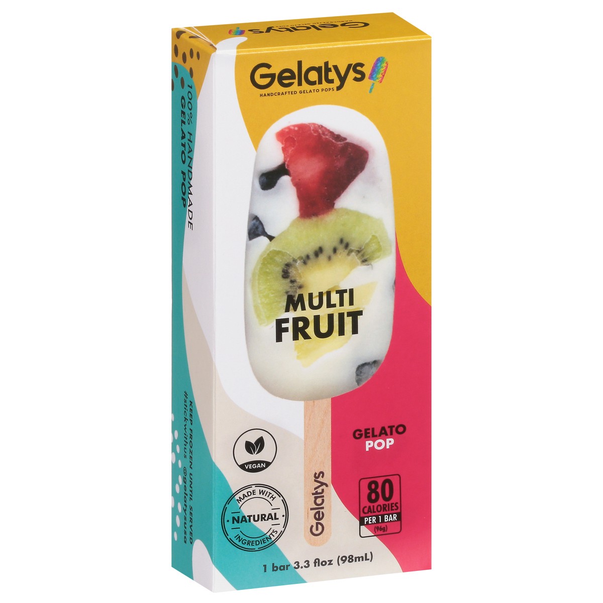 slide 2 of 9, Gelatys Multi Fruit Handcrafted Gelato Pop, 2.79 fl oz