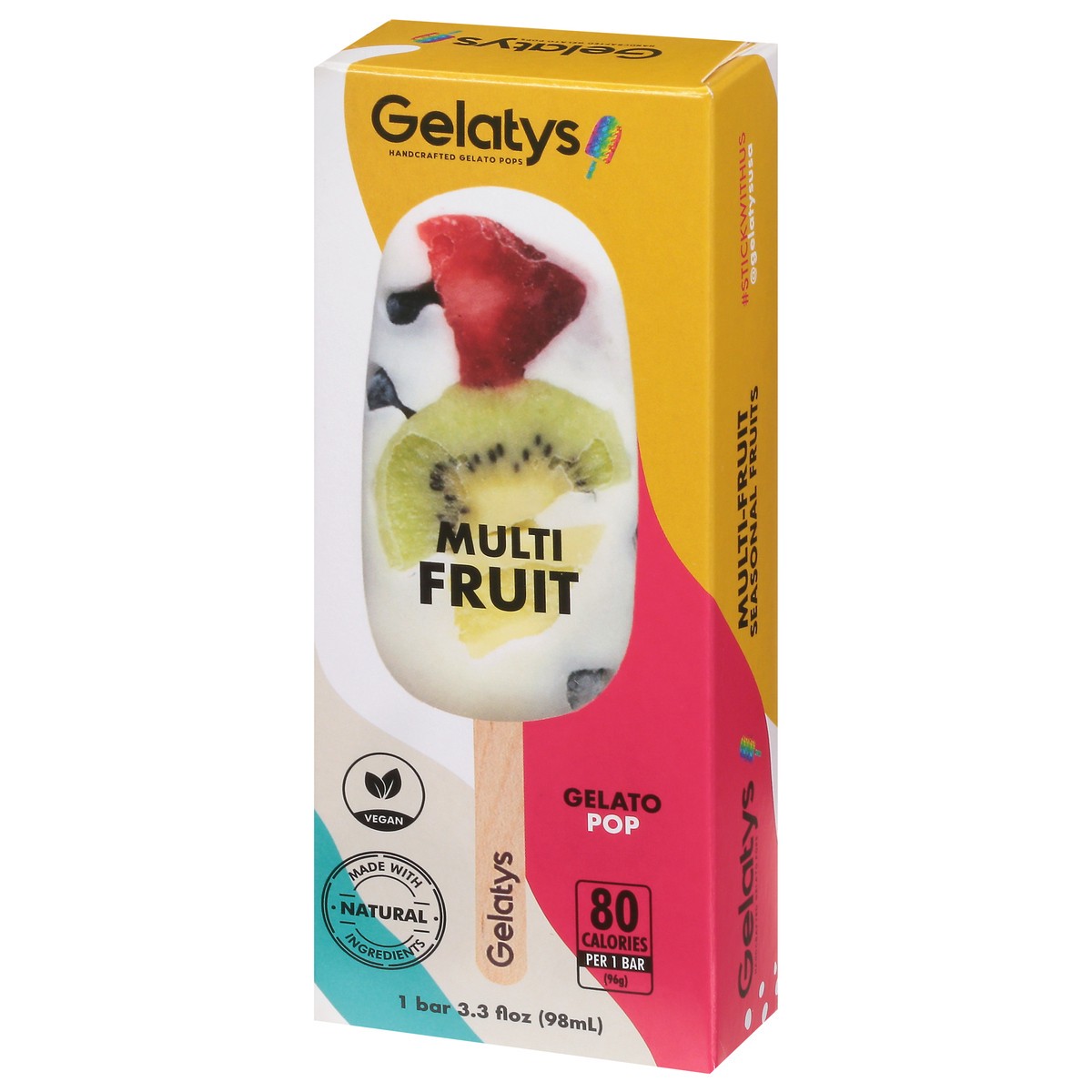 slide 3 of 9, Gelatys Multi Fruit Handcrafted Gelato Pop, 2.79 fl oz