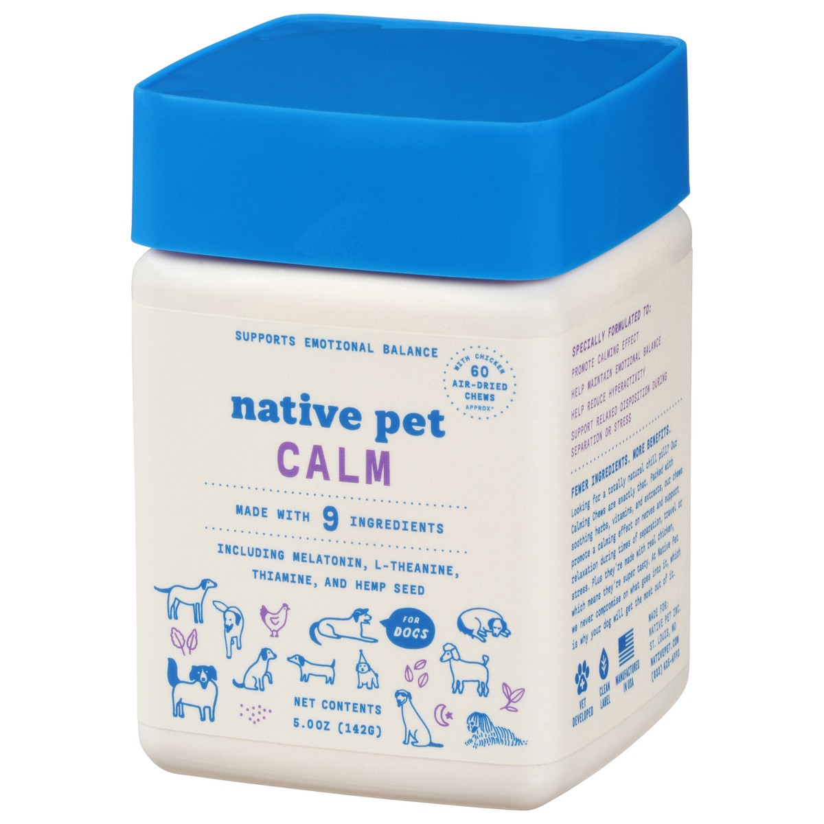 slide 7 of 9, Native Pet Calm Air Dried Chews 5.0 oz, 5 oz