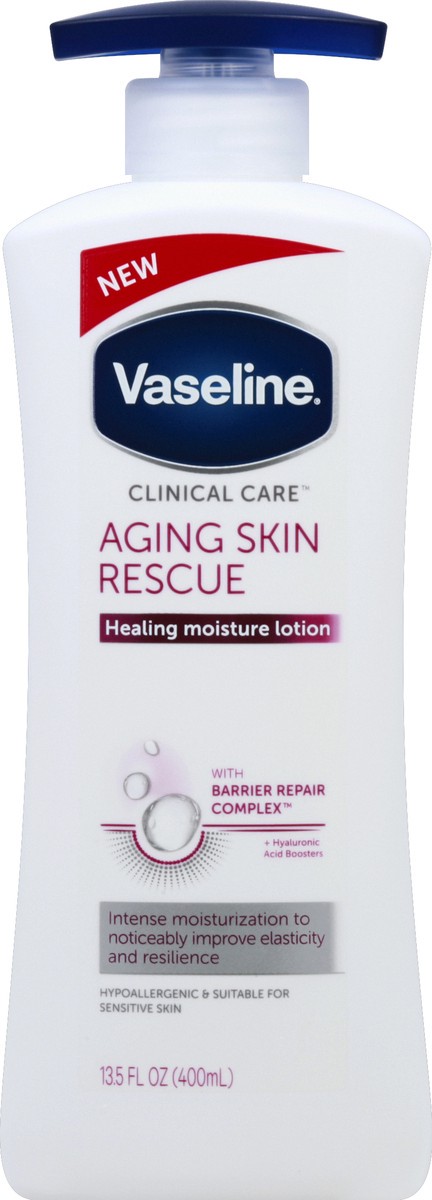 slide 4 of 6, Vaseline Clinical Care Body Lotion Aging Skin Rescue, 13.5 oz, 13.5 oz