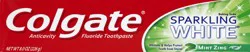 Colgate Sparkling White Whitening Toothpaste, Mint Zing - 8.0 oz