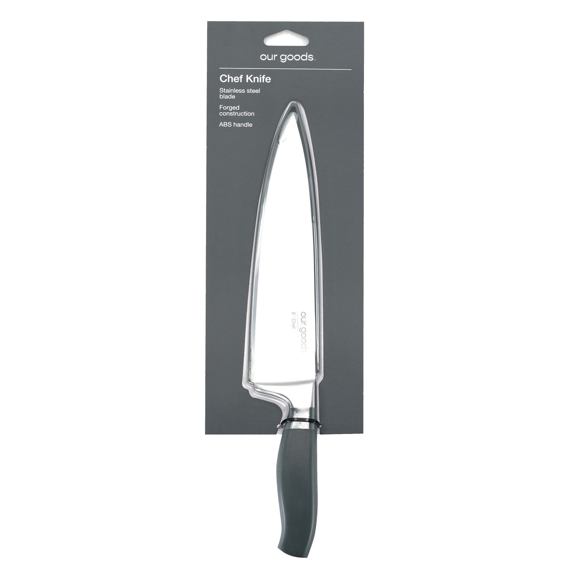 slide 1 of 1, our goods Chef Knife with Sheath, 8ftft