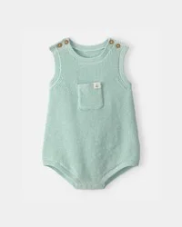 Carters Baby Crochet Bubble Romper - Green Green 3M