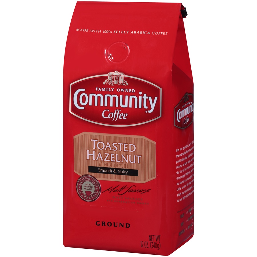 Community Coffee Toasted Hazelnut Medium Dark Roast Ground Coffee 12 oz