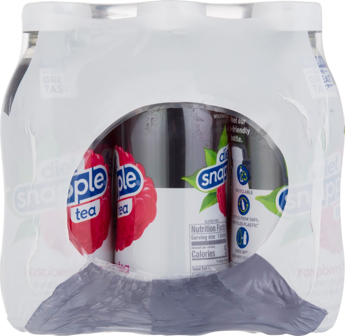 slide 6 of 10, Snapple Zero Sugar Raspberry Tea recycled plastic bottle, 12 ct