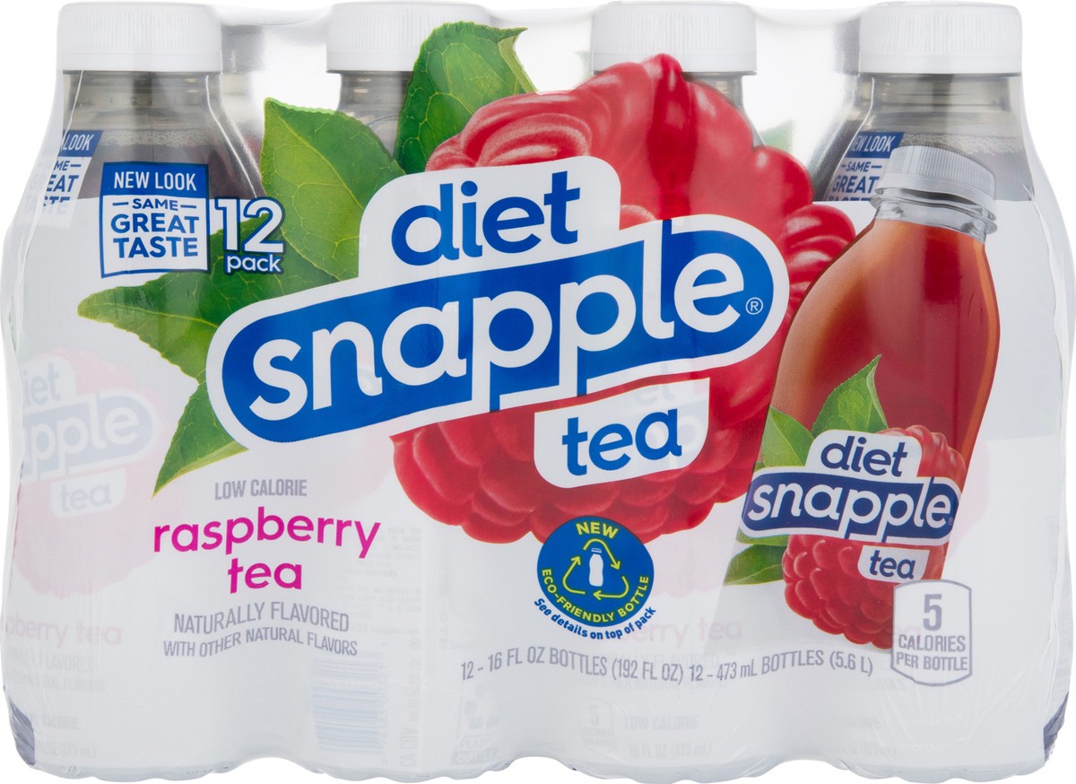 slide 8 of 10, Snapple Zero Sugar Raspberry Tea recycled plastic bottle, 12 ct