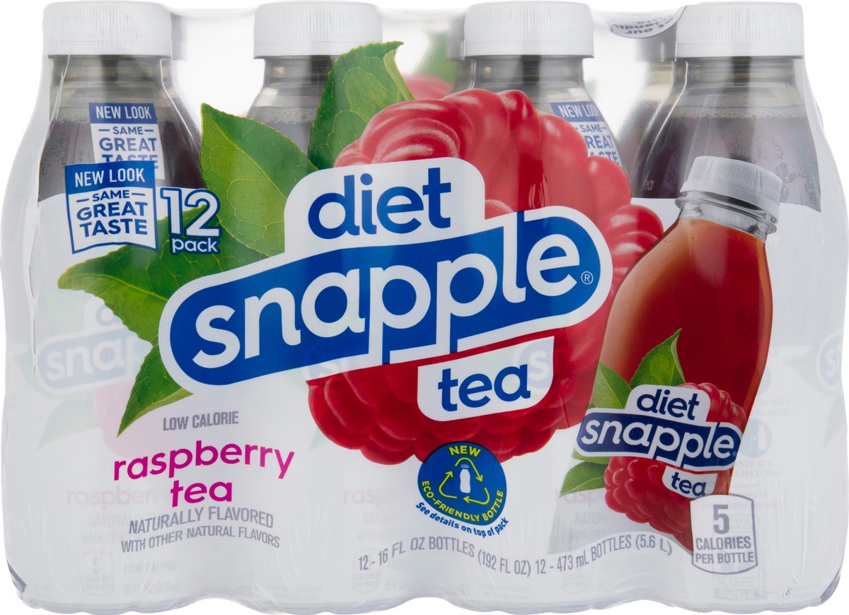 slide 9 of 10, Snapple Zero Sugar Raspberry Tea recycled plastic bottle, 12 ct