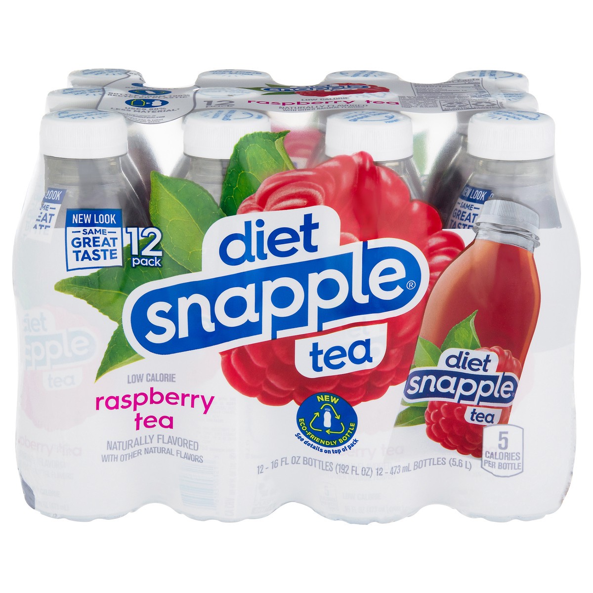 slide 1 of 10, Snapple Zero Sugar Raspberry Tea recycled plastic bottle, 12 ct
