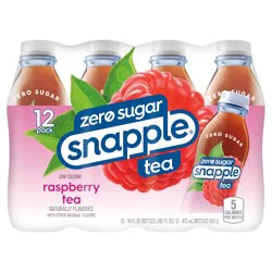 Snapple Zero Sugar Raspberry Tea, 16 fl oz recycled plastic bottle, 12 pack - 12 ct