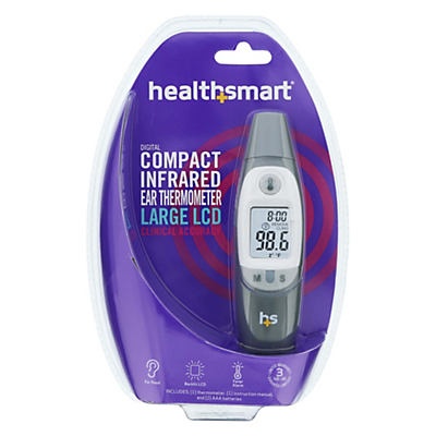 slide 1 of 1, HealthSmart Compact Infrared Digital Ear Thermometer, 1 ct
