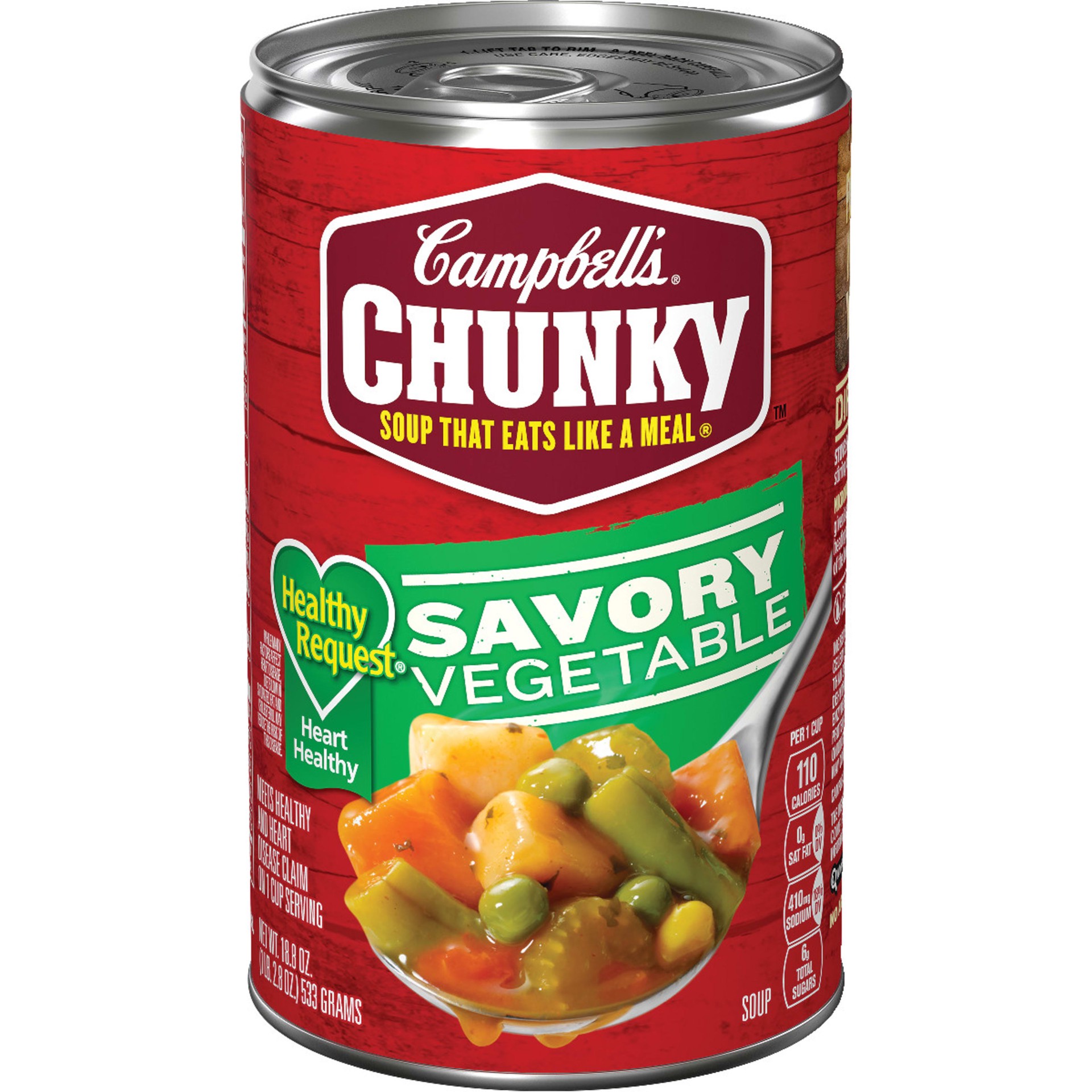 slide 1 of 5, Campbell's Chunky Soup, Healthy Request Savory Vegetables Soup, 18.8 Ounce Can, 18.8 oz