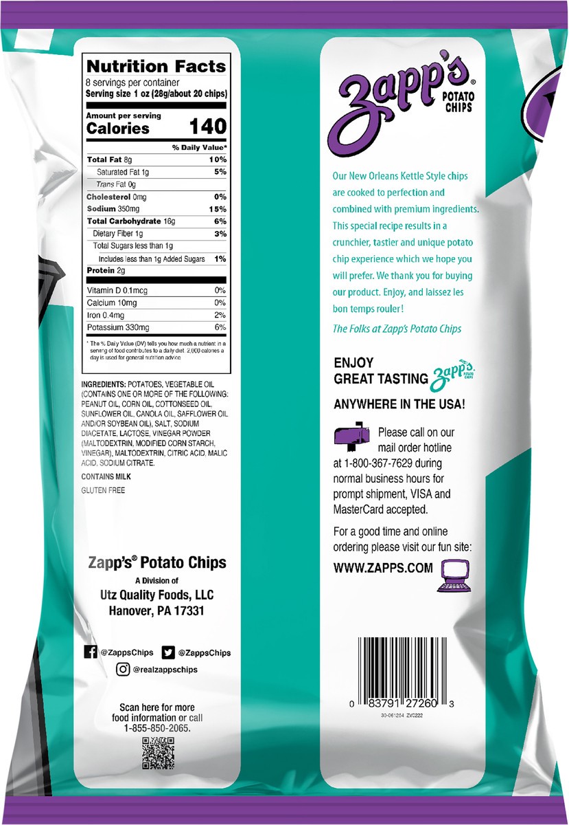 slide 9 of 12, Zapp's Salt And Vinegar, 8 oz