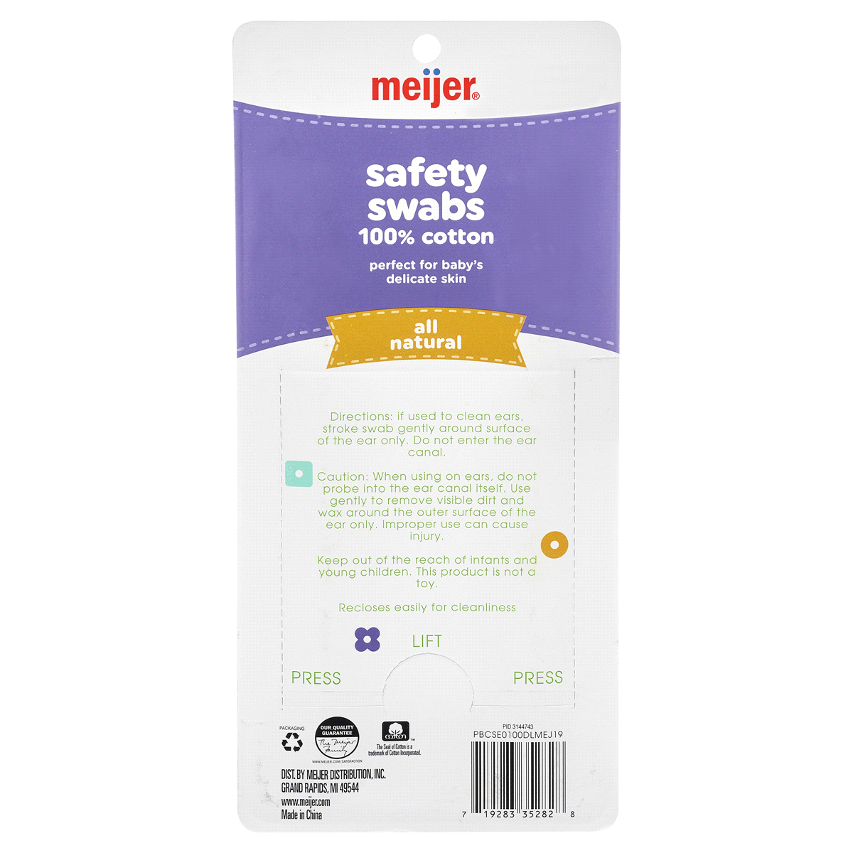 slide 5 of 5, Meijer Safety Swabs, 100 ct